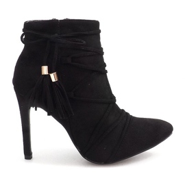 Ghete pe toc înalt Suede LL9220-1 Negru Ghete pe toc înalt Suede LL9220-1 Negru