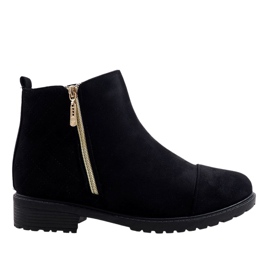 Cizme izolate din piele de căprioară negre SJ1819-1 negru