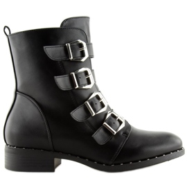 Cizme negre cu catarame 6312 Negru Cizme negre cu catarame 6312 Negru