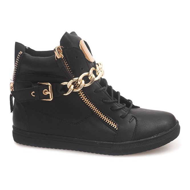 Adidași cu fermoar 3346 negru galben