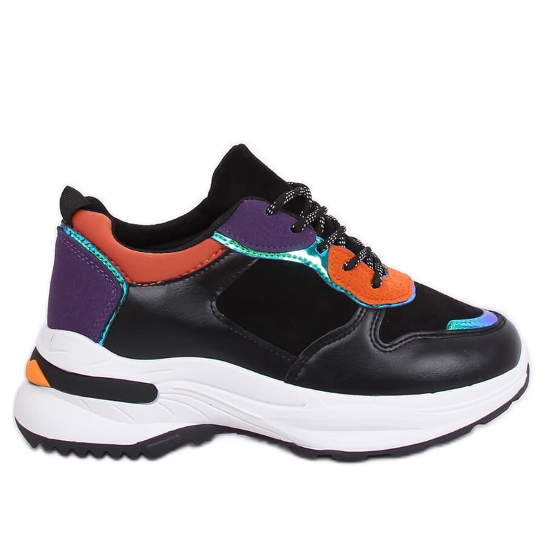 CB-19056 pantofi sport negri negri / portocalii negru multicolor