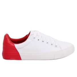 Adidași de damă albi și roșii A88-29 W-RED roșu Adidași de damă albi și roșii A88-29 W-RED roșu