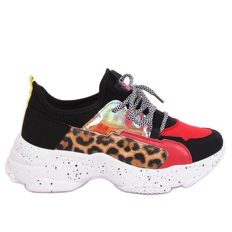 Pantofi sport negri și roșii HL-04 Roșu multicolor