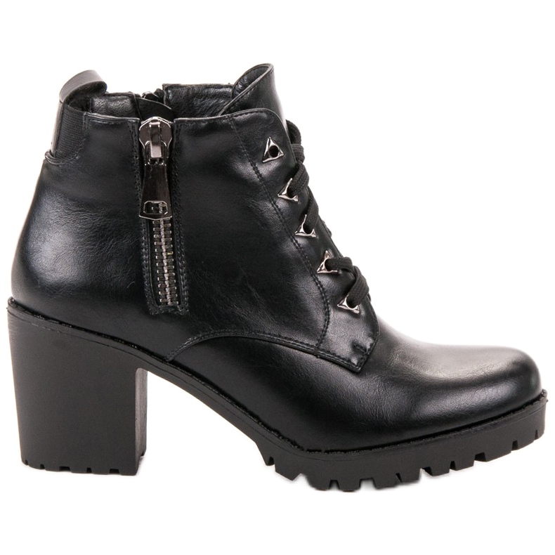 Vinceza Cizme joase pe bară negru