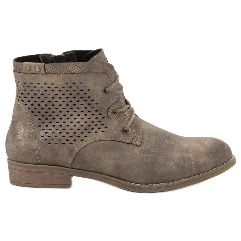 Groto Gogo Cizme ajurate kaki multicolor verde Groto Gogo Cizme ajurate kaki multicolor verde