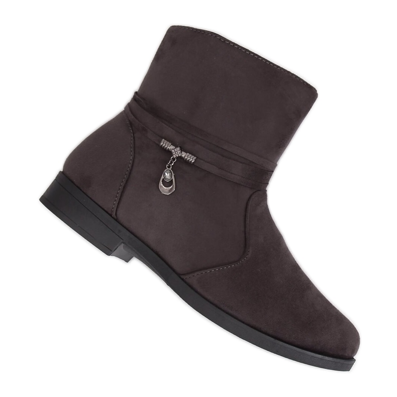 Cizme dama din piele intoarsa gri MP-53 Gri