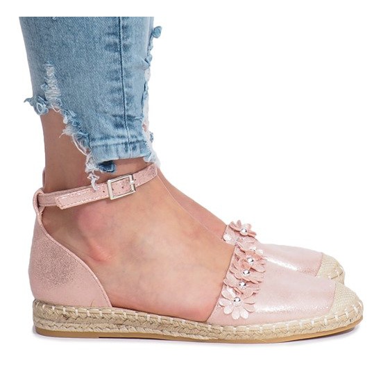 Espadrile roz cu flori Favara Espadrile roz cu flori Favara