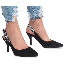 Sandale cu toc înalt negru de la Love Paris