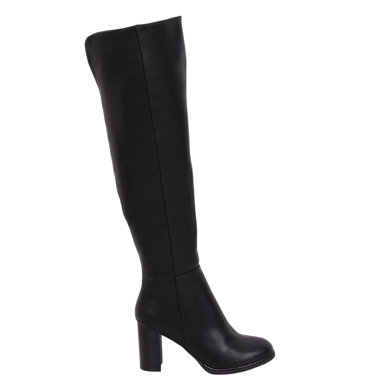 Cizme peste genunchi pe stâlp negru F128 Negru