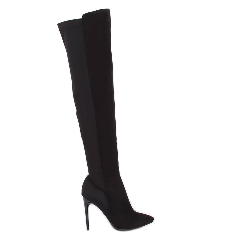 Supra-cizme negre pe pin 0H010 Negru Supra-cizme negre pe pin 0H010 Negru