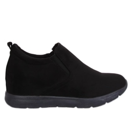 Pantofi negri pe o pană ascunsă negru ZY-7K67 Negru Pantofi negri pe o pană ascunsă negru ZY-7K67 Negru