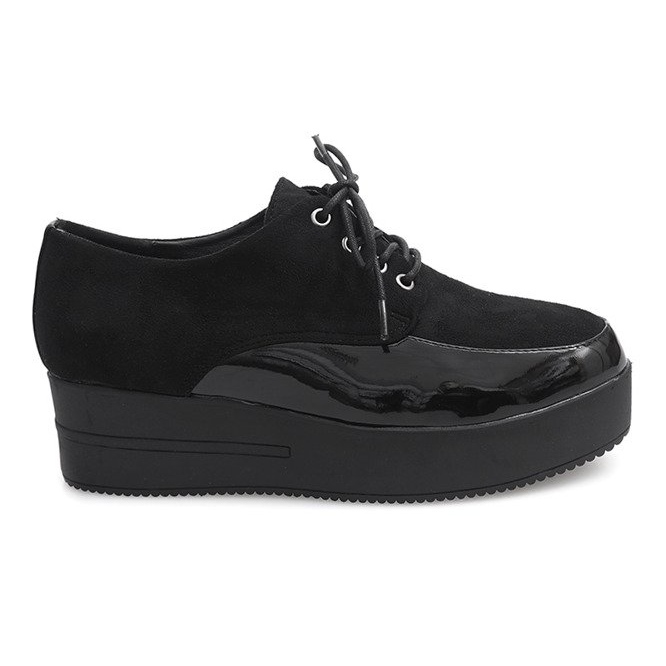 Cizme Creepers Pe Platforma MJ1358 Neagră negru