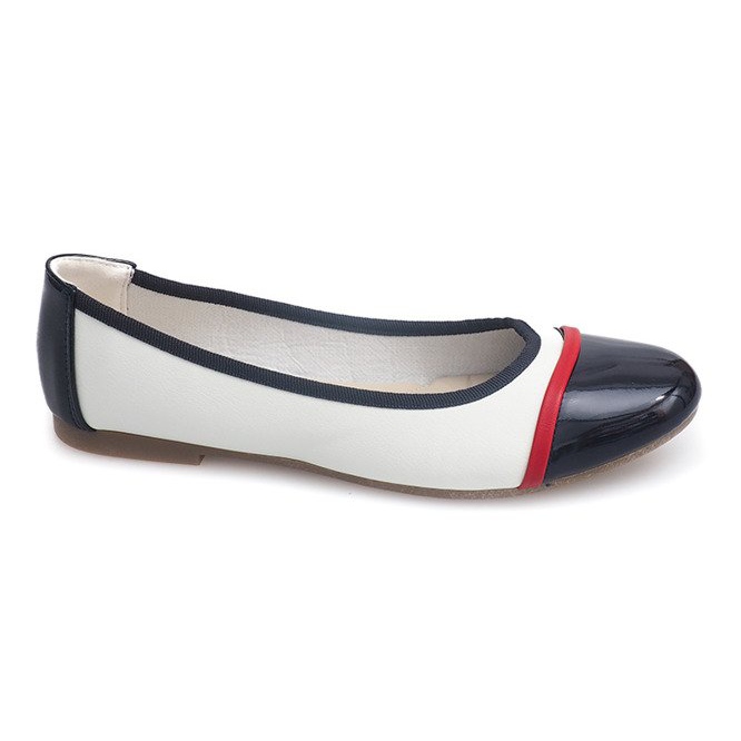 Balerini lacuiti 336 White alb negru