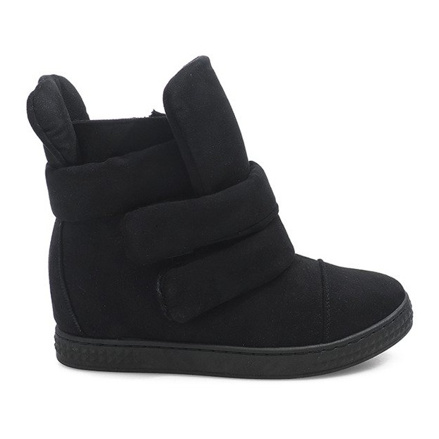 Adidași pană cu velcro 86-149 negru