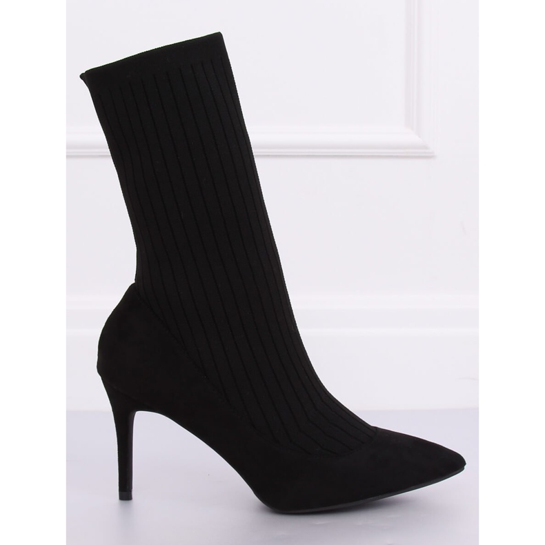 Cizme negre cu șosetă superioară T5033 Negru