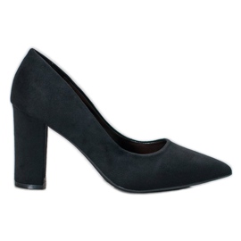 Laura Mode Pompele din piele neagră negru Laura Mode Pompele din piele neagră negru