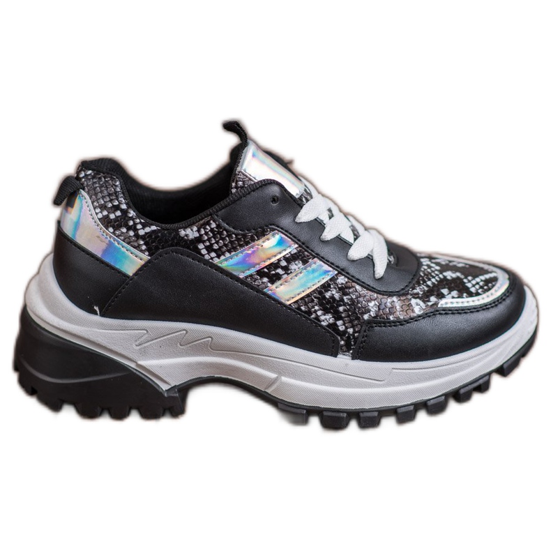 SHELOVET Adidași cu imprimeu șarpe negru