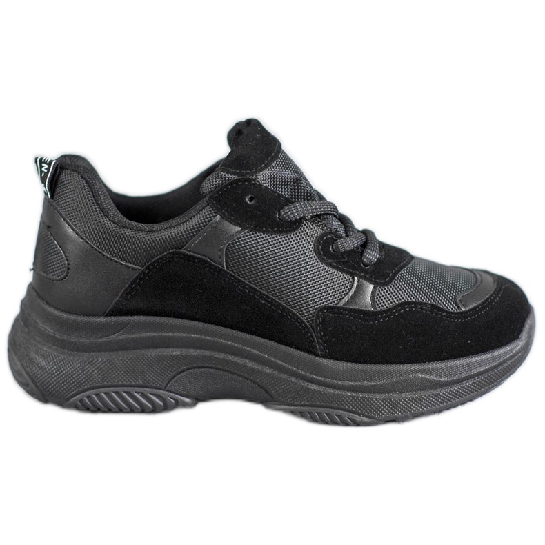 SHELOVET Pantofi sport negri negru