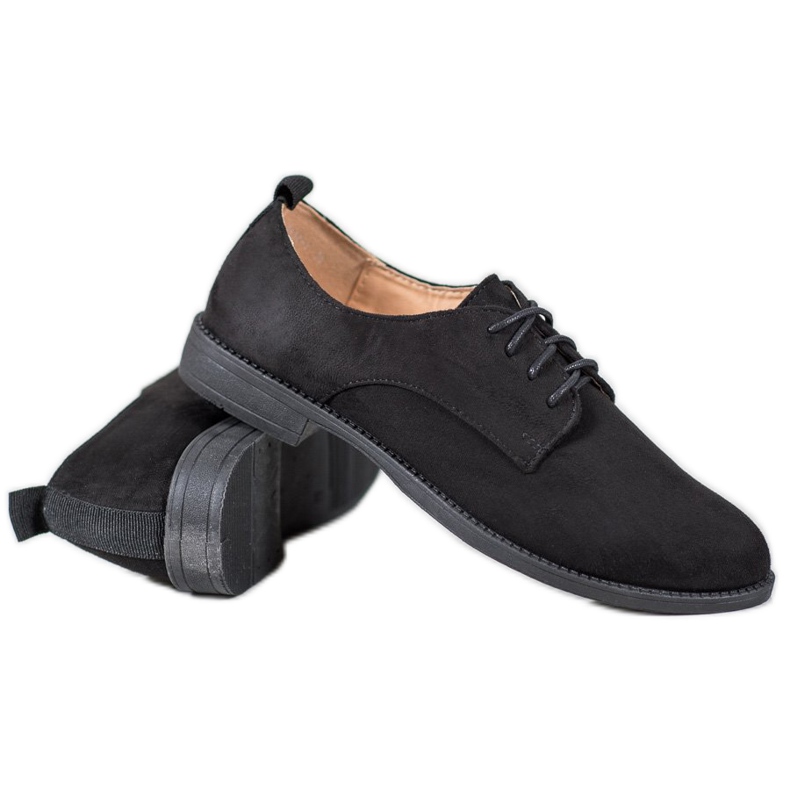 SHELOVET Pantofi de piele intoarsa negru