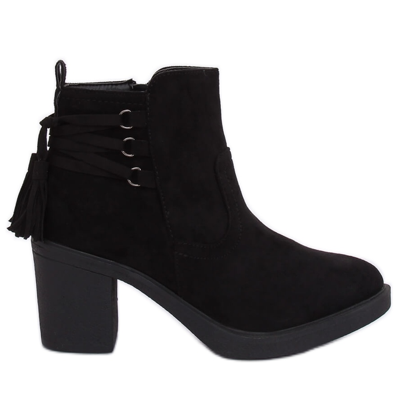 Cizme negre cu toc din cauciuc AFM-6139 Negru