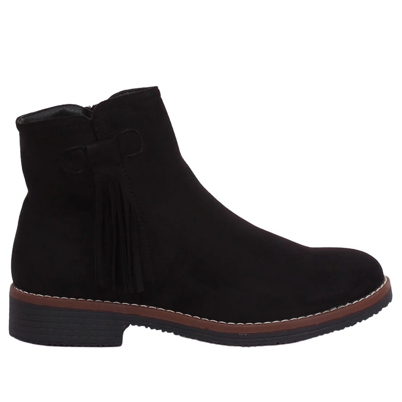 Cizme negre Jodhpur cu franjuri 8B907 Negre negru Cizme negre Jodhpur cu franjuri 8B907 Negre negru