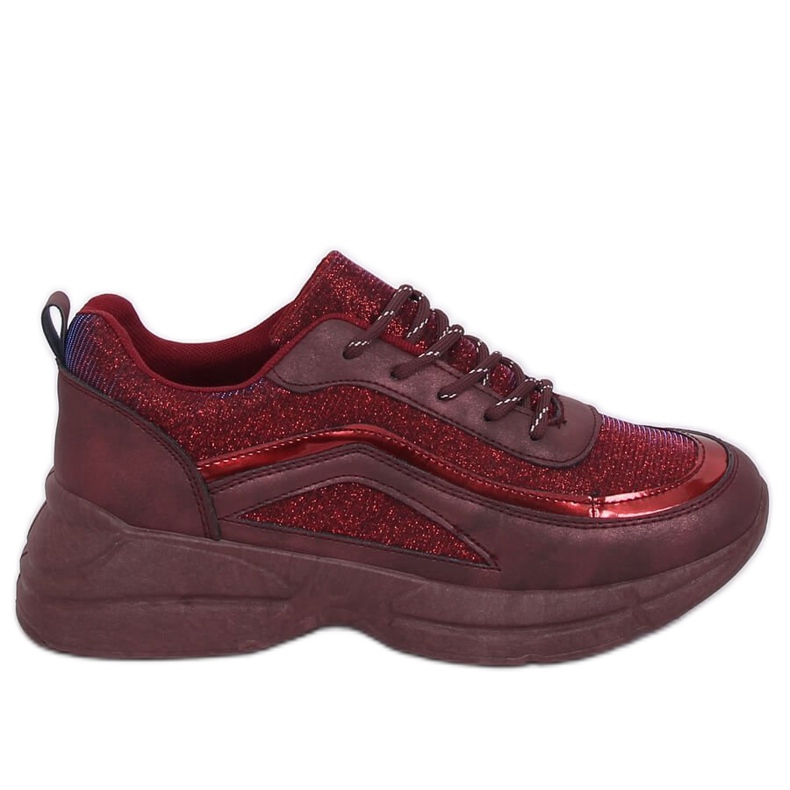 BY-082 Pantofi sport de culoare roșie Wine Red roșu