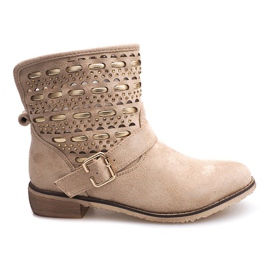 Cizme elegante, pantofi cu cataramă JN-109 Bej Cizme elegante, pantofi cu cataramă JN-109 Bej