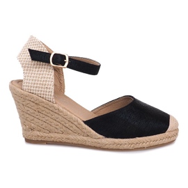 Sandale Wedges Espadrille Cizme A198-3 Negru