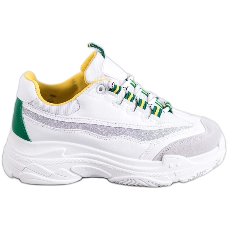 SHELOVET Adidași albi cu sclipici