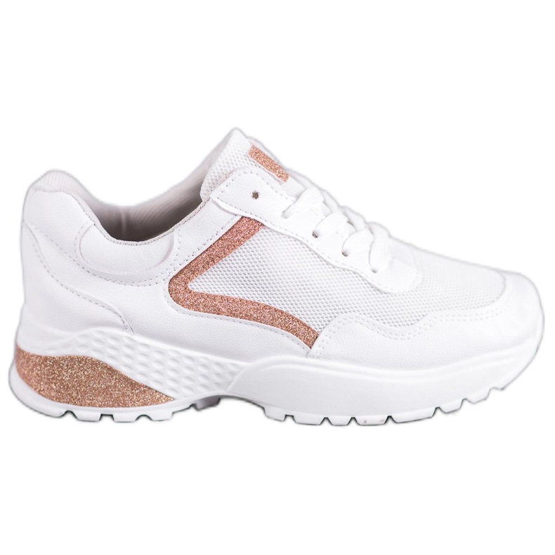 SHELOVET Încălțăminte sport cu sclipici alb