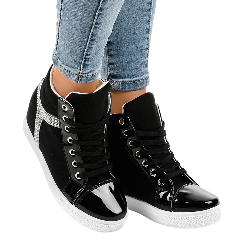 Adidași negri cu paiete AN2959 negru