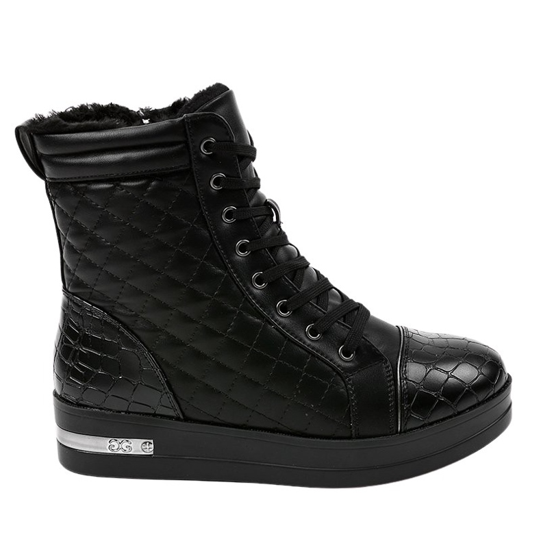 Adidași negri izolați cu fermoar 9015-1 negru