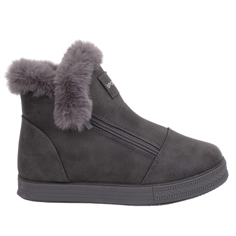 Adidași gri până la gleznă cu blană W19-29 Gri Adidași gri până la gleznă cu blană W19-29 Gri