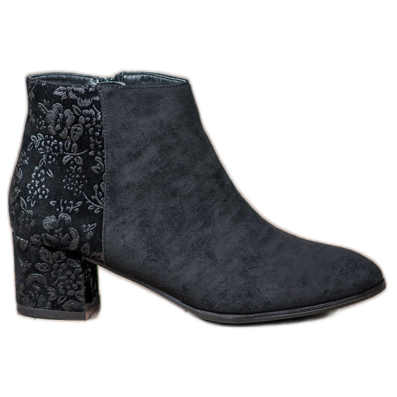 Filippo Ghete din piele de căprioară cu flori negru