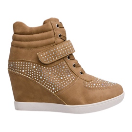 Adidași Adidași pe cizme cu pană 3188 Kaki multicolor verde