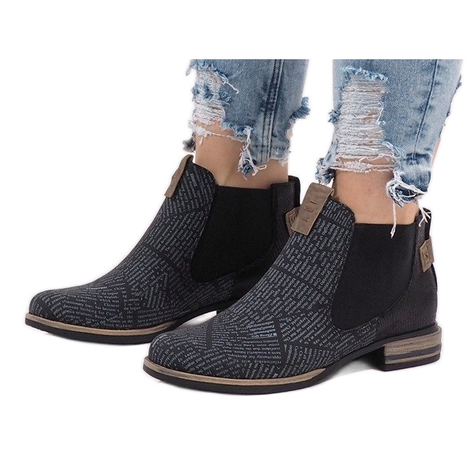 Cizme Chelsea negre HX2U306-1B negru