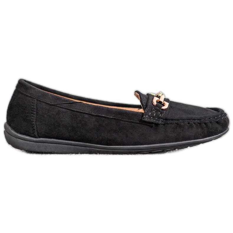 Sixth Sense Mocasini cu ornament negru