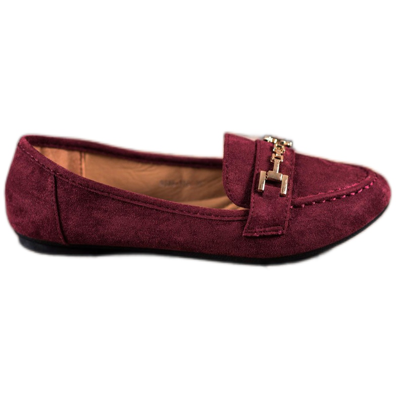 Abloom Domnii din piele de căprioară cu ornament roșu