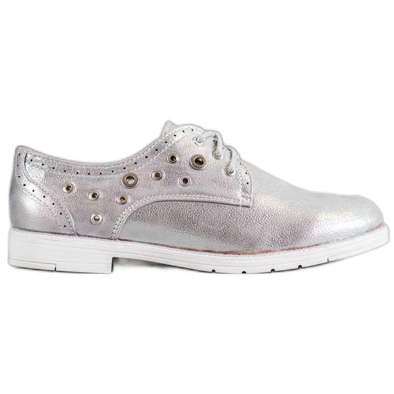 SHELOVET Pantofi legați cu piele ecologică gri