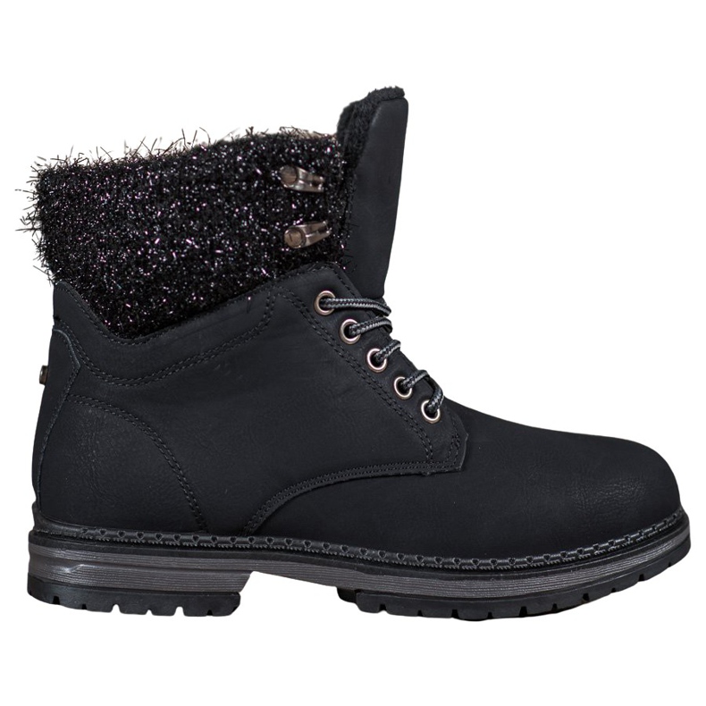 SHELOVET Trappers With Glitter negru