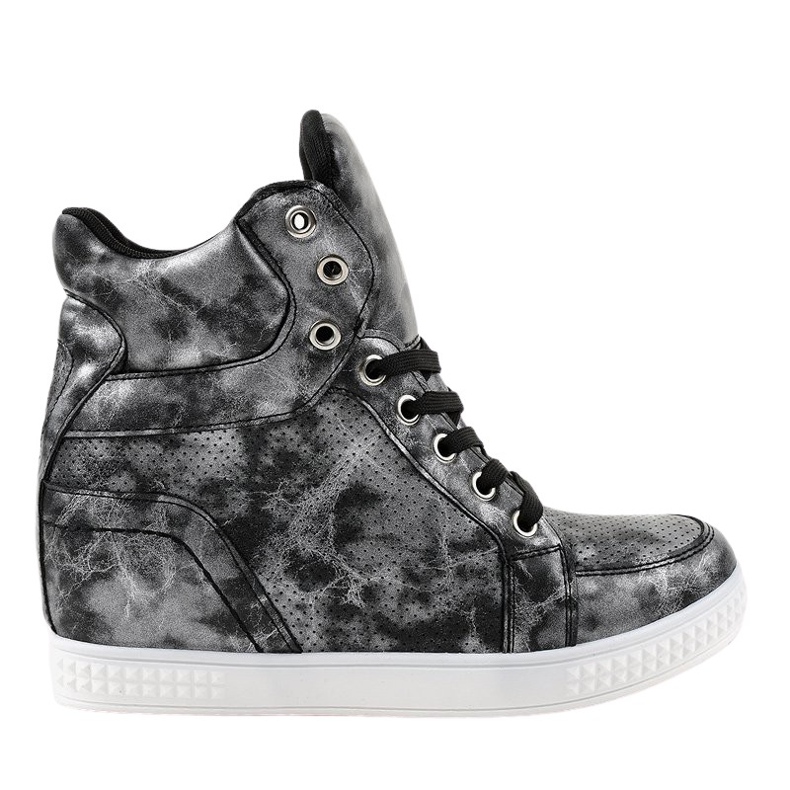 Adidași negri cu pene dantelate ON001 negru