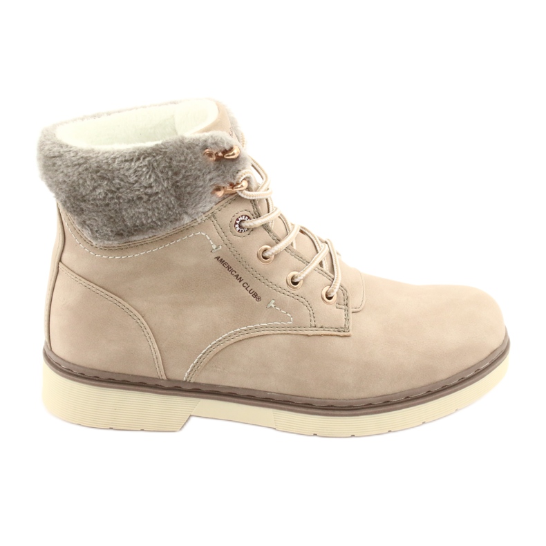 American Club American Boots Dantelă pentru femei -Up Beige RH47 bej