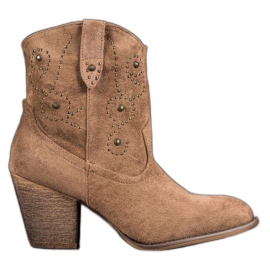 Small Swan Cizme de cowboy cu toc înalt maro Small Swan Cizme de cowboy cu toc înalt maro