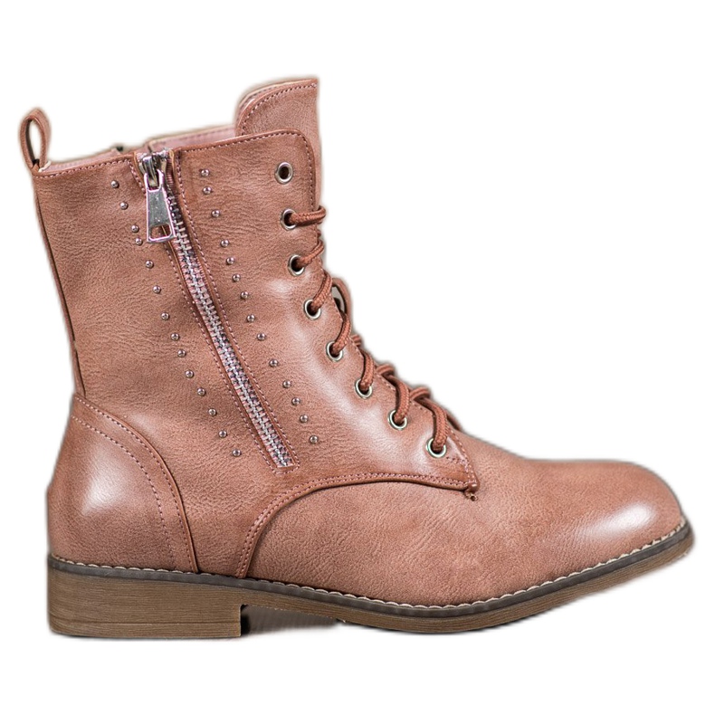 SHELOVET Ghete cu dantelă maro