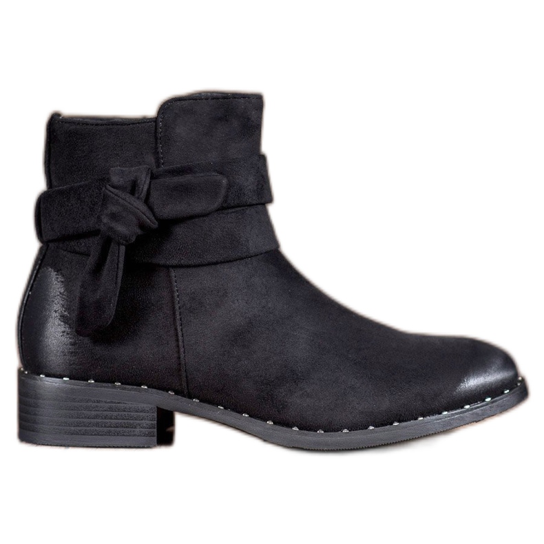 S. BARSKI Ghete din piele de căprioară cu arc negru S. BARSKI Ghete din piele de căprioară cu arc negru