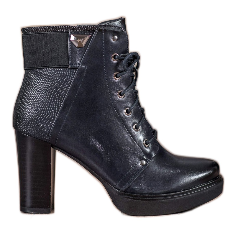 M.Daszyński Cizme cu cordon negru M.Daszyński Cizme cu cordon negru