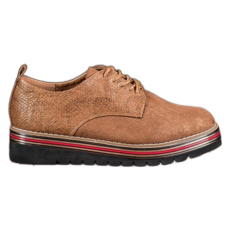 SHELOVET Încălțăminte pe platforma cu șarpe maro