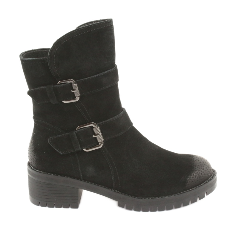 M.Daszyński Cizme din piele de antilopă neagră Daszyński 161 negru