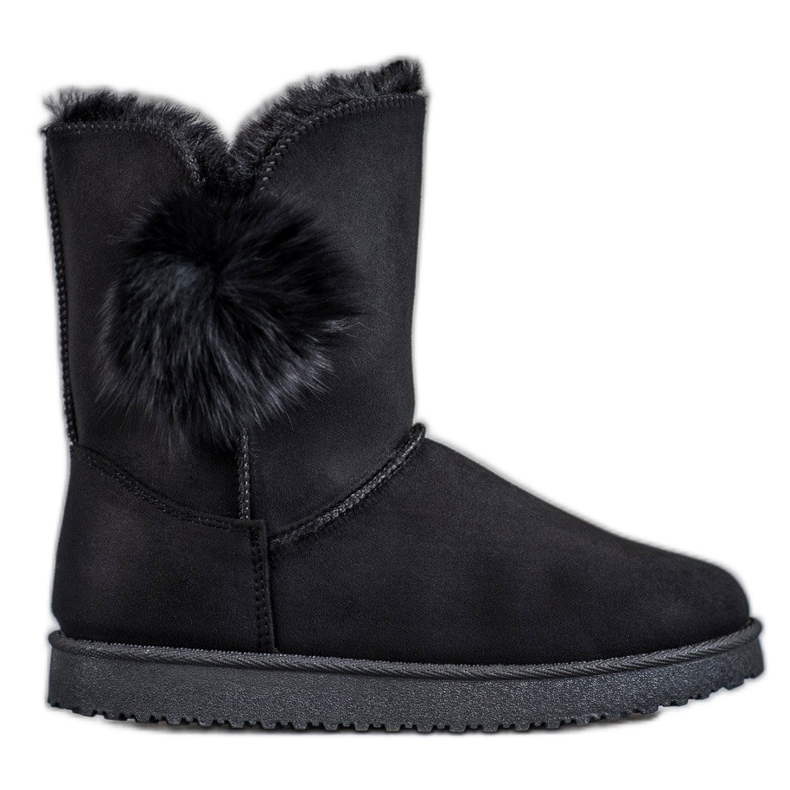 SHELOVET Mukluki Cu Pompom negru