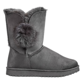 SHELOVET Mukluki Cu Pompom gri SHELOVET Mukluki Cu Pompom gri